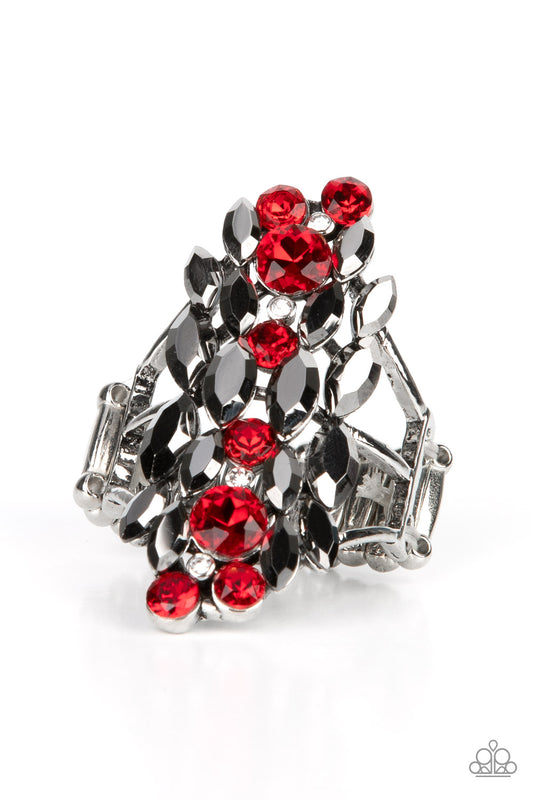 Smoky Smolder - Red - Paparazzi Ring