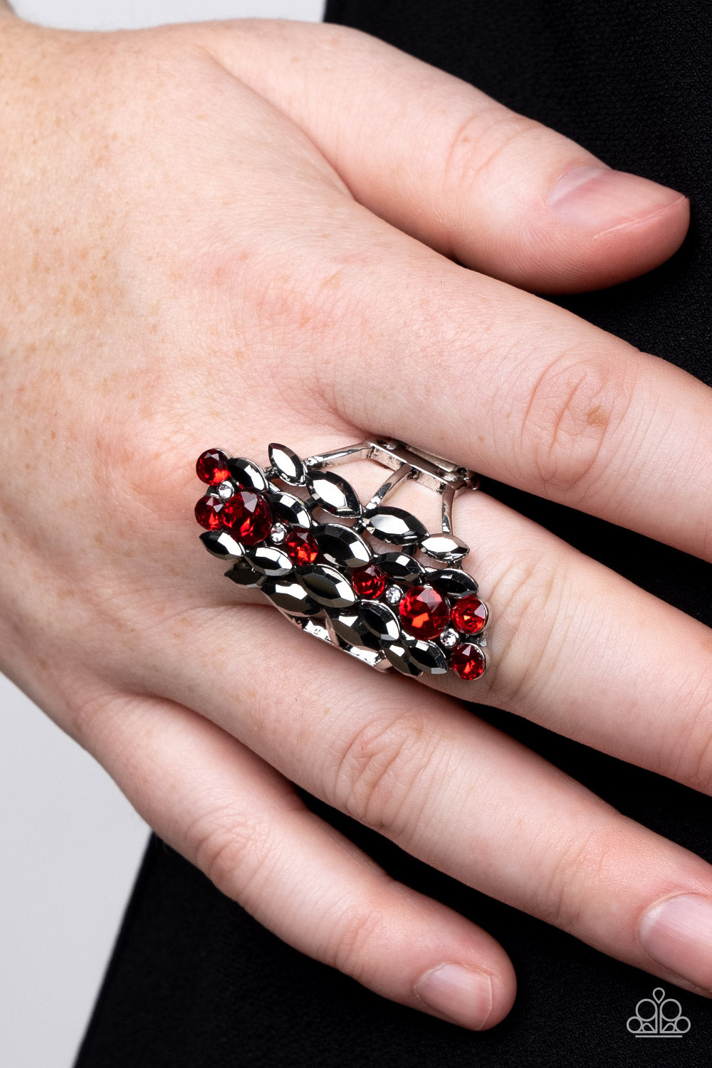 Smoky Smolder - Red - Paparazzi Ring