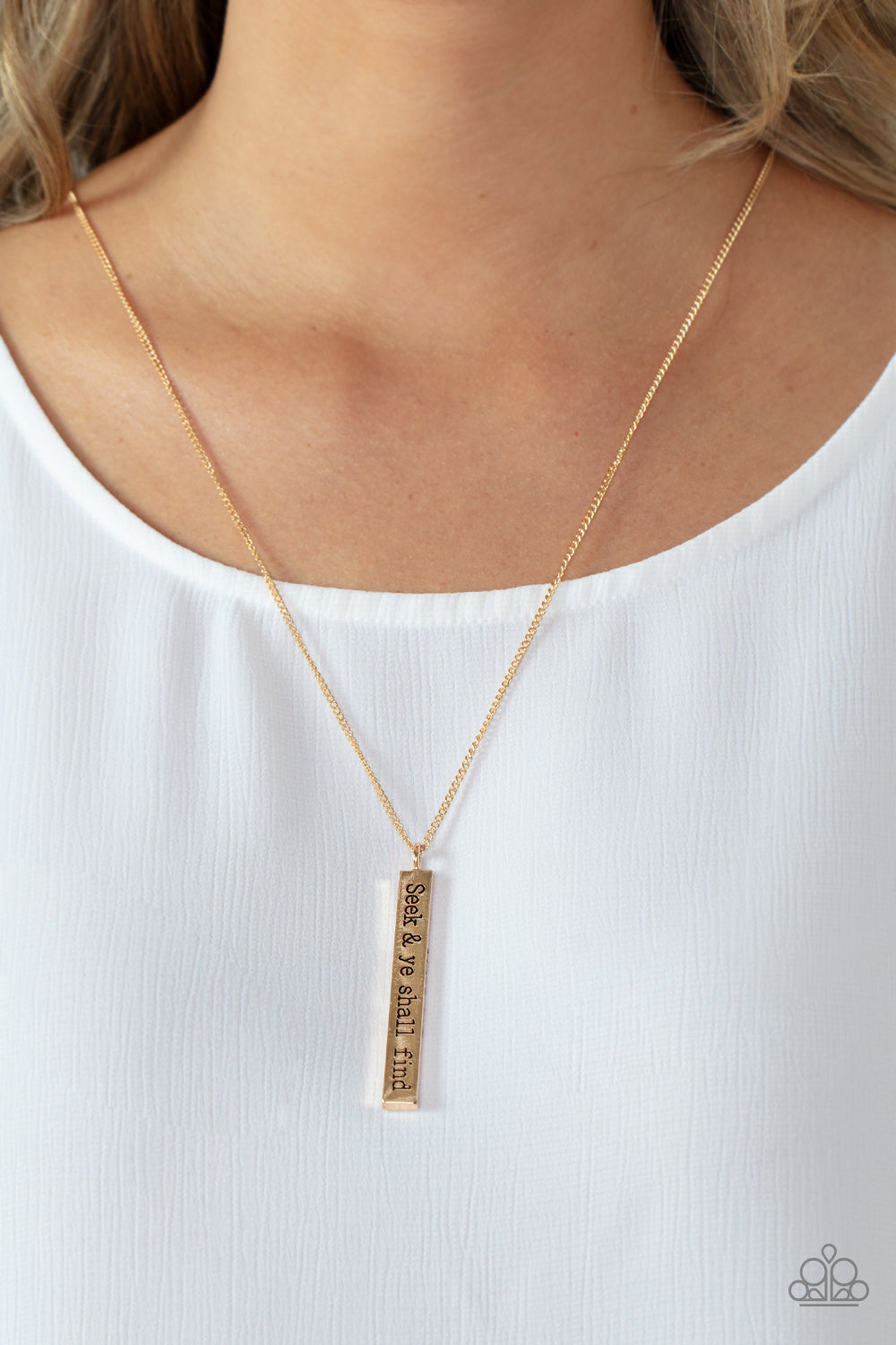 Matt 7:7 - Gold - Paparazzi Necklace