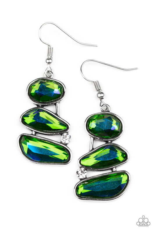 Gem Galaxy - Green - Paparazzi Earrings