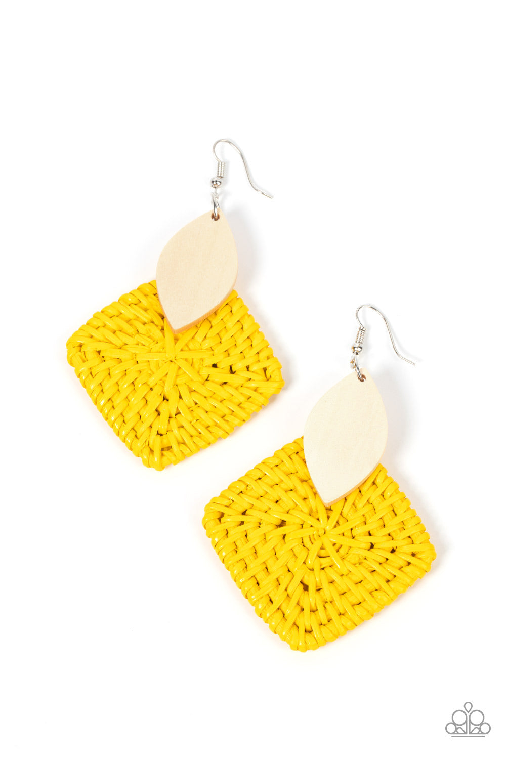 Sabbatical WEAVE - Yellow - Paparazzi Earrings