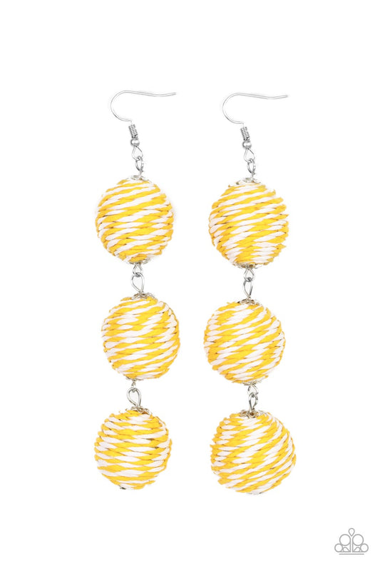 Laguna Lanterns - Yellow - Paparazzi Earrings