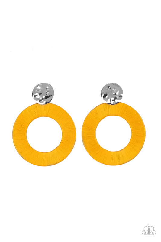 Strategically Sassy - Yellow - Paparazzi Earrings