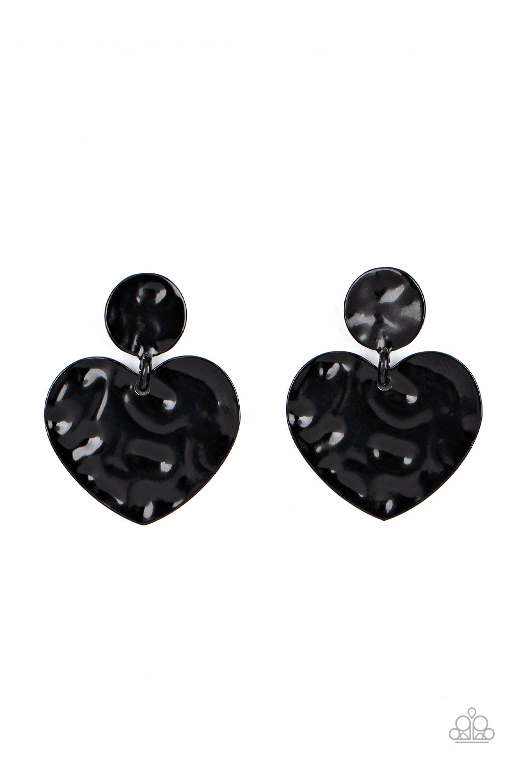 Just a Little Crush - Black - Paparazzi Earrings