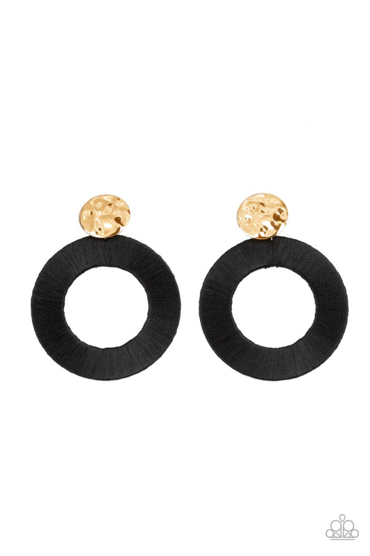 Strategically Sassy - Black - Paparazzi Earrings