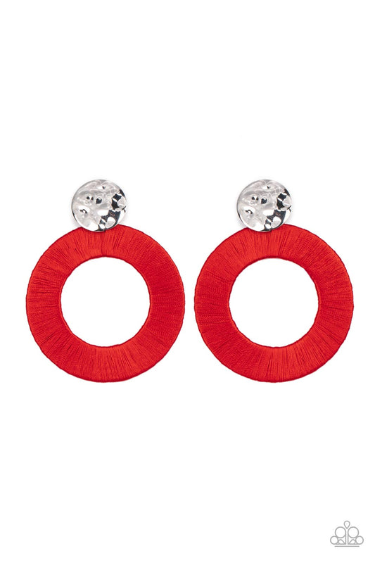 Strategically Sassy - Red - Paparazzi Earrings