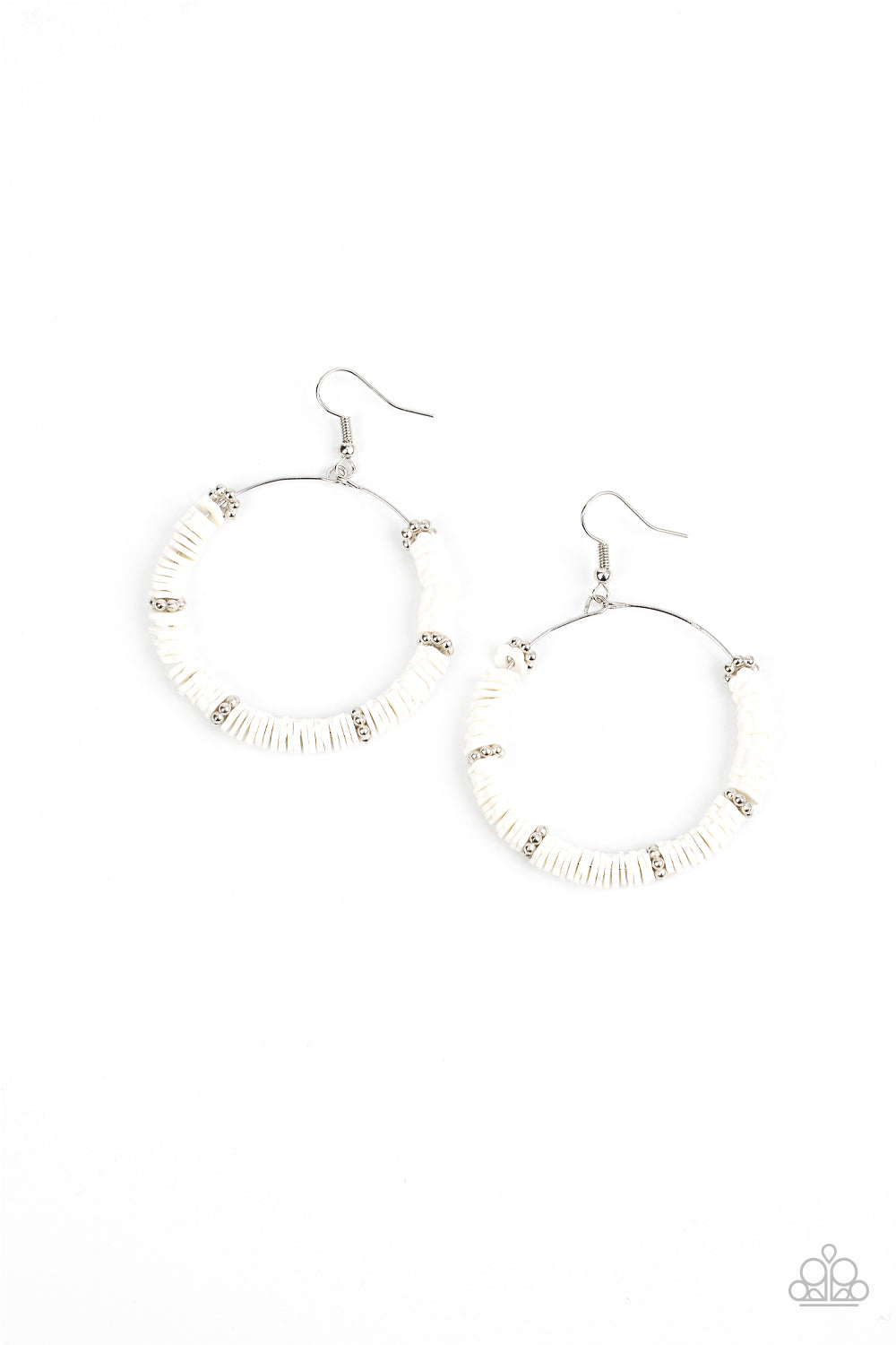 Loudly Layered - White - Paparazzi Earrings