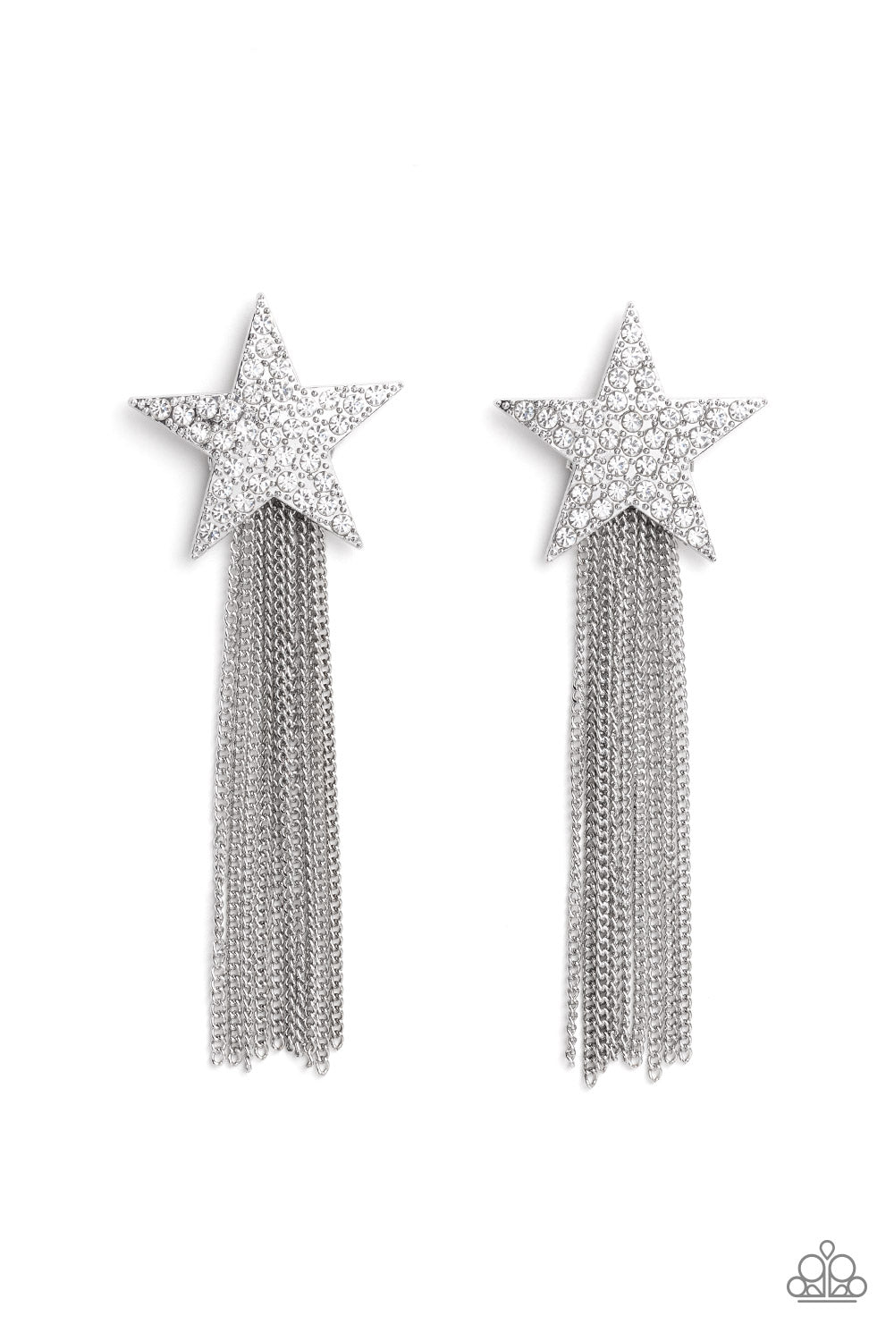 Superstar Solo - White - Paparazzi Earrings (2022 December LOP)