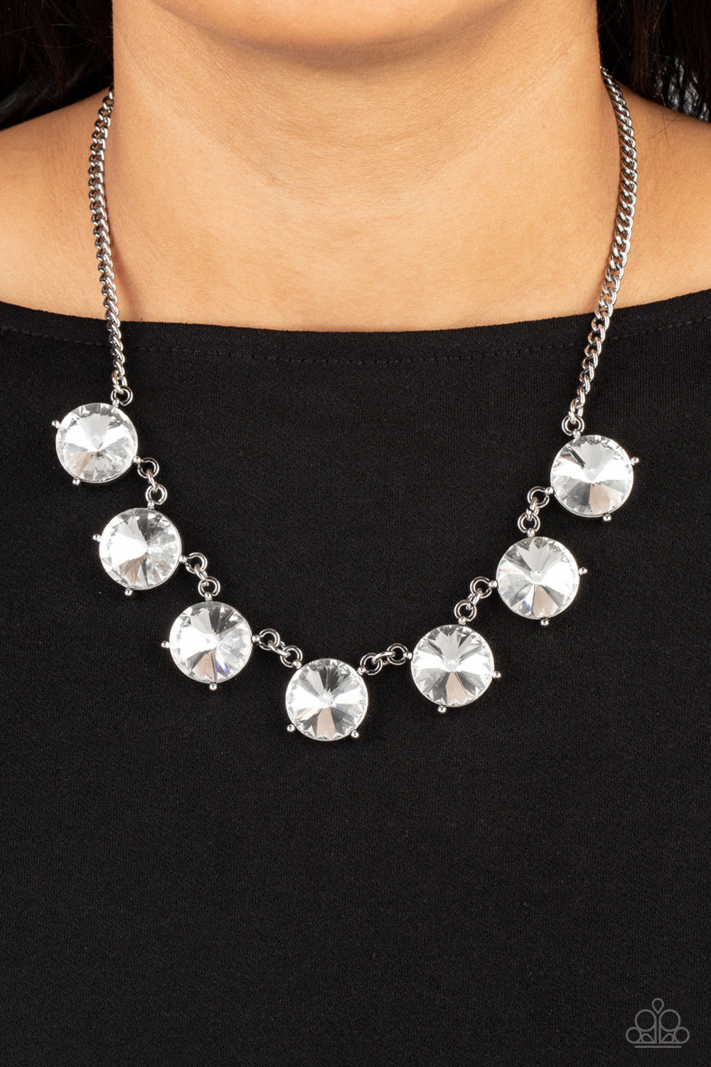 The SHOWCASE Must Go On - White - Paparazzi Necklace