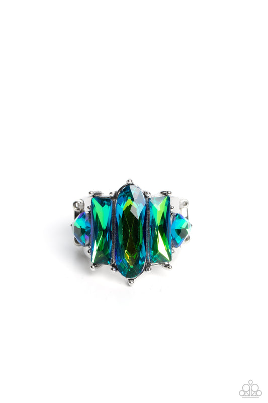 Iridescently Interstellar - Green - Paparazzi Ring