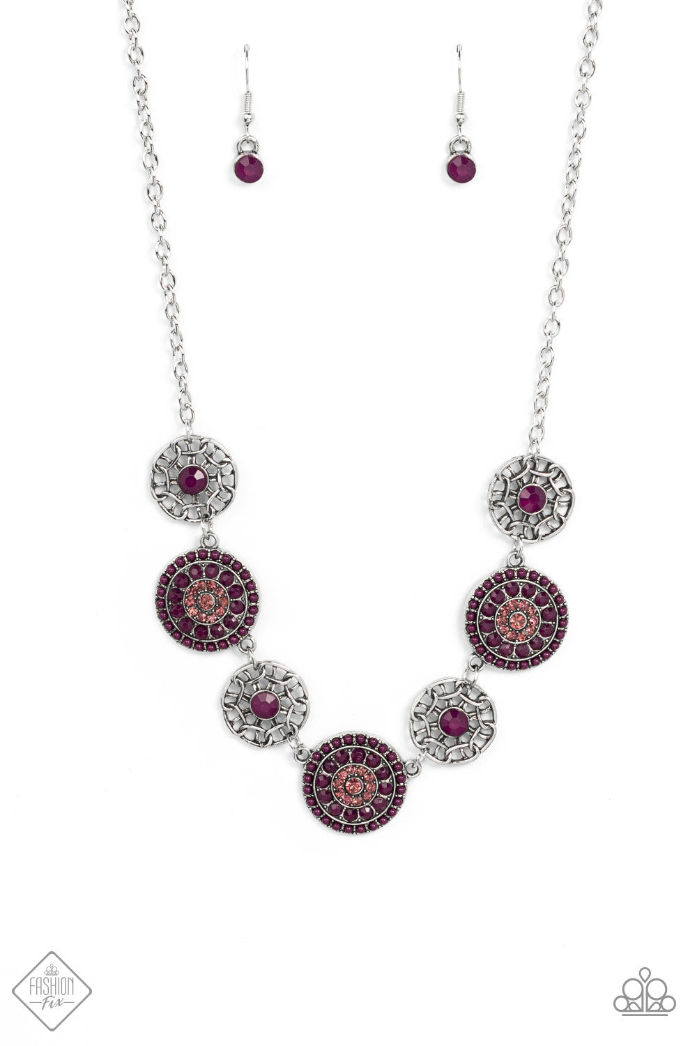 Farmers Market Fashionista - Purple Necklace and Farmhouse Hustle Purple Earring Set