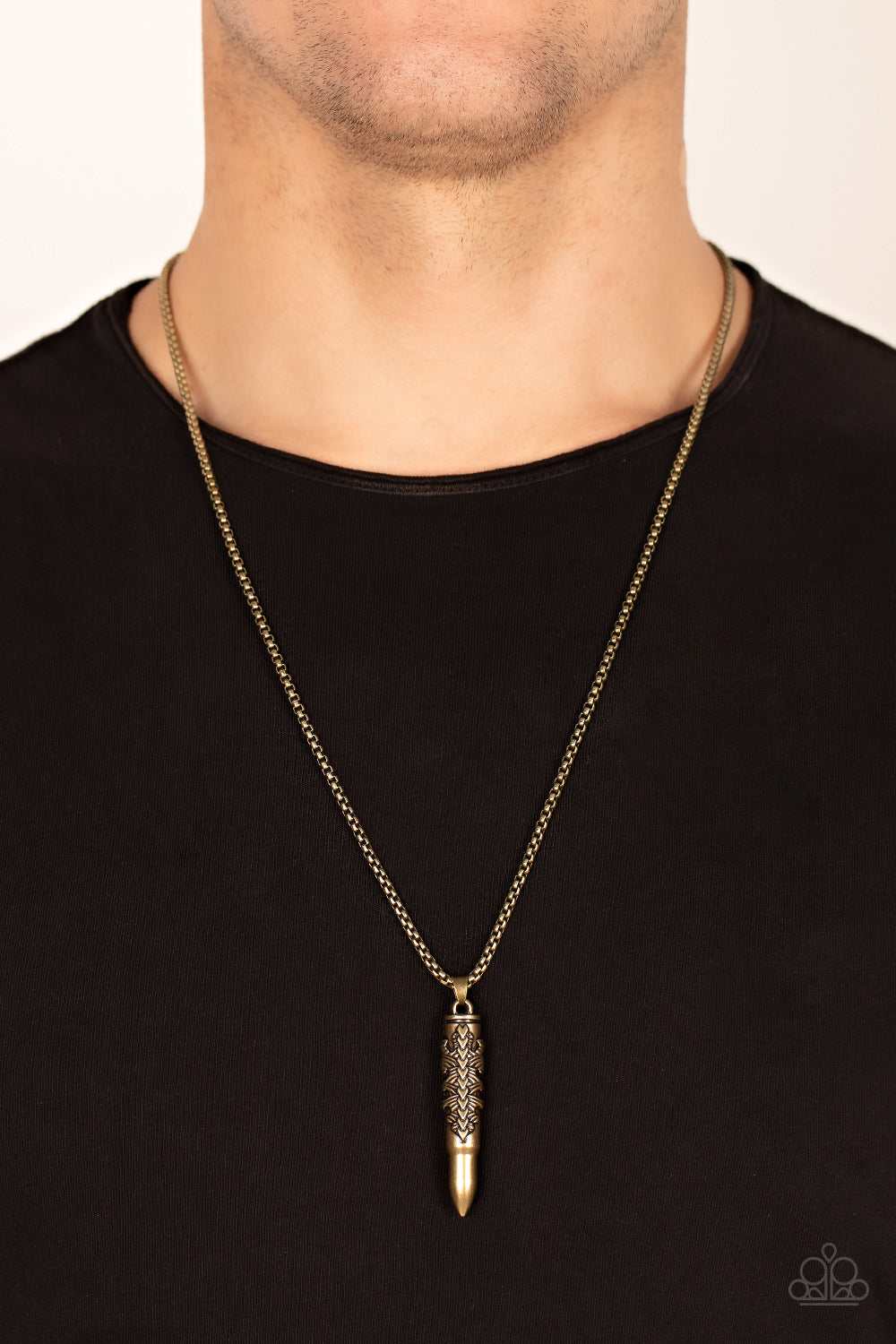 Mysterious Marksman - Brass - Paparazzi Urban Necklace