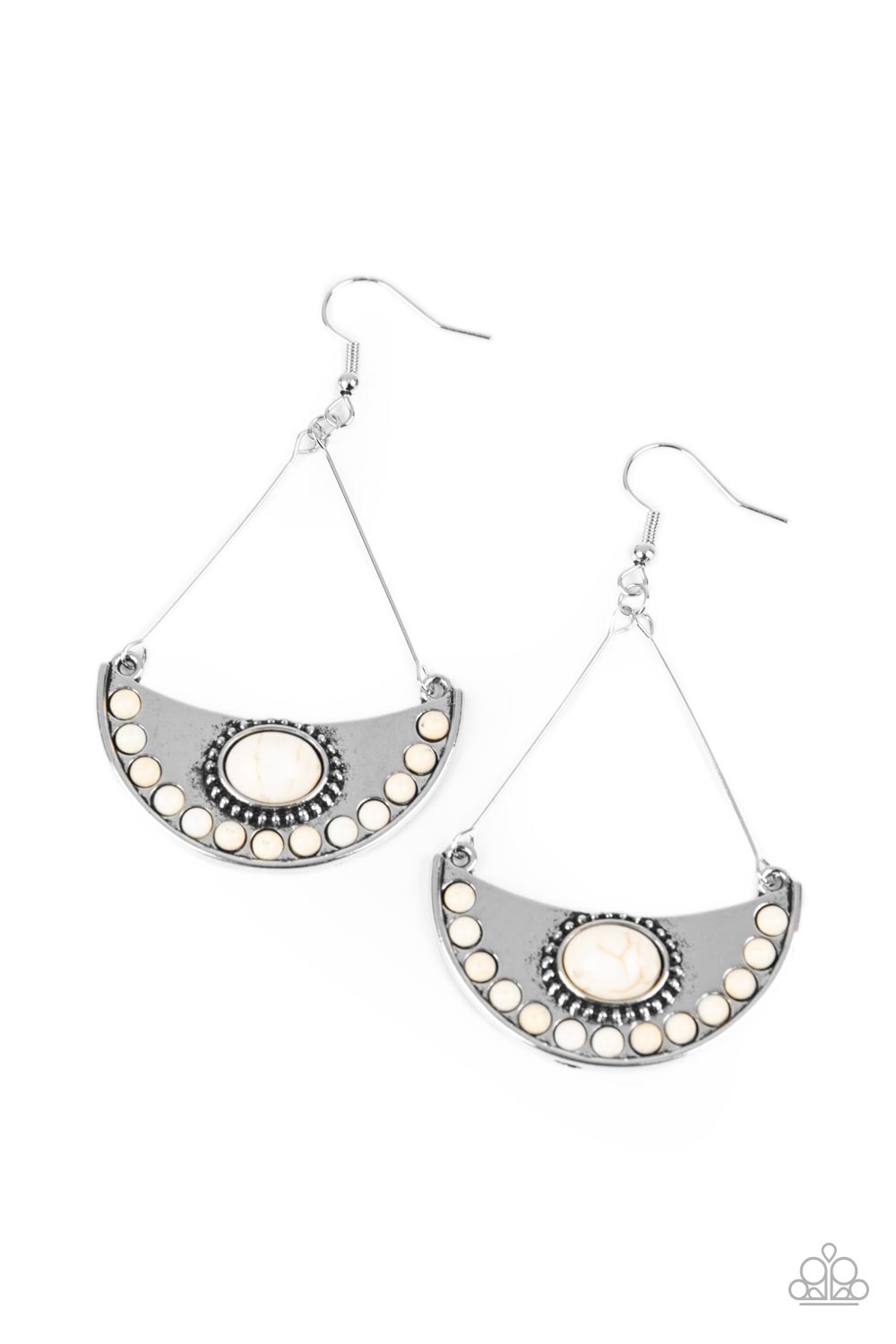 Canyon Canoe Ride - White - Paparazzi Earrings