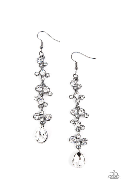 Wedding Day Dazzle - Black - Paparazzi Earrings