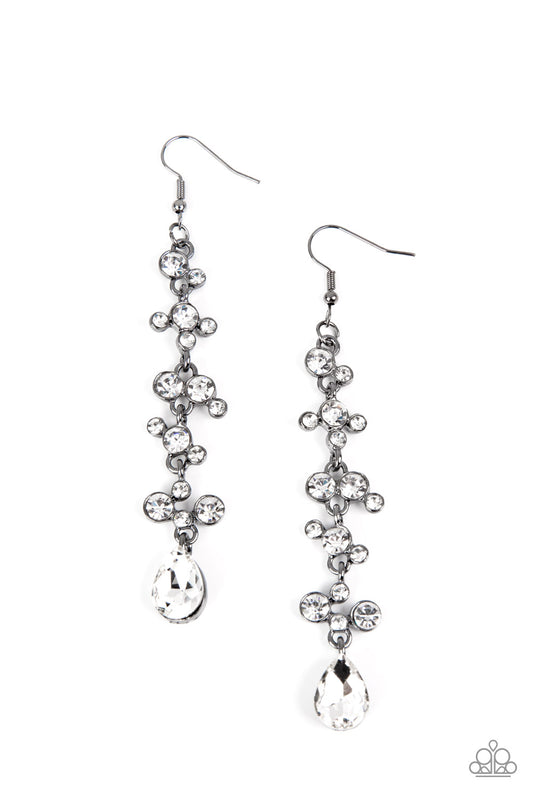 Wedding Day Dazzle - Black - Paparazzi Earrings