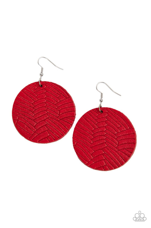 Leathery Loungewear - Red - Paparazzi Earrings