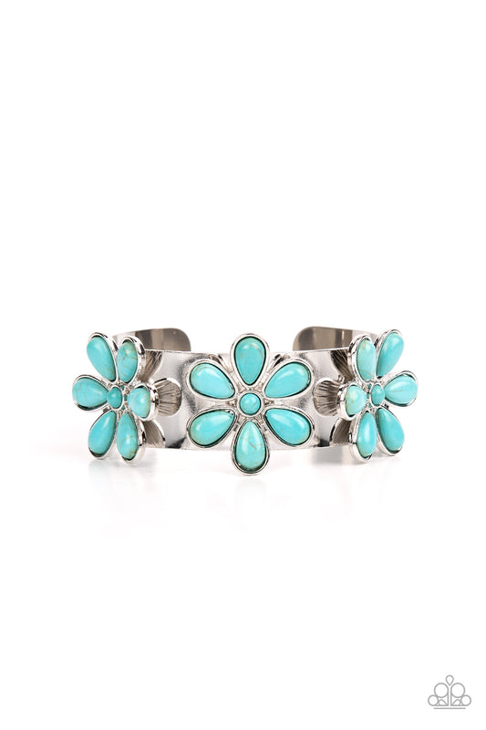 Desert Flower Patch - Blue - Paparazzi Bracelet