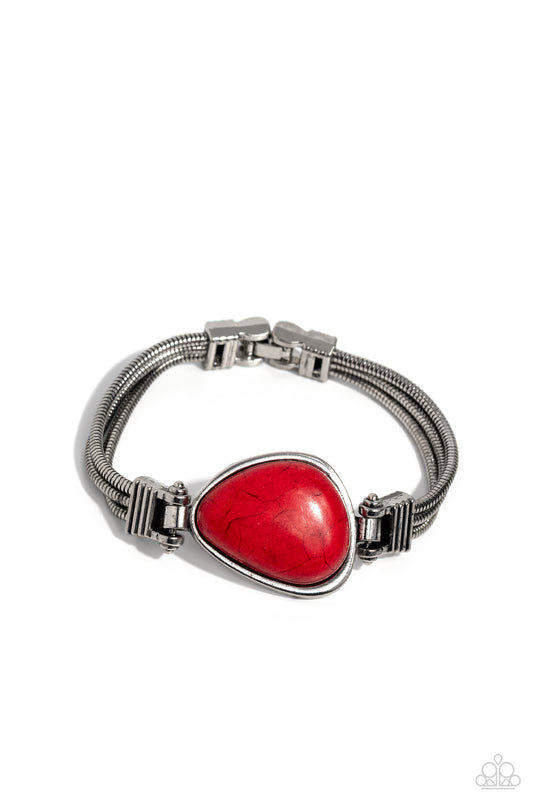 Badlands Bounty - Red - Paparazzi Bracelet