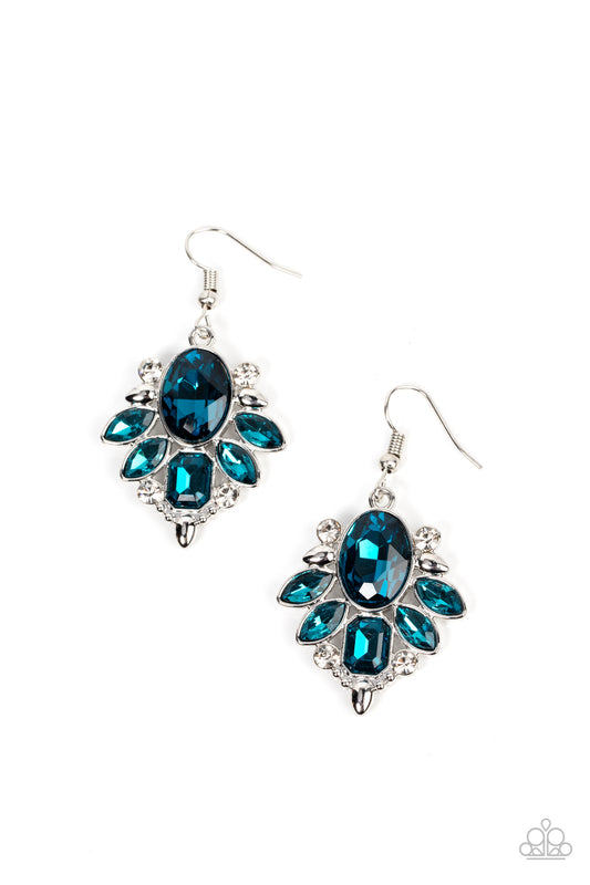 Glitzy Go-Getter - Blue - Paparazzi Earrings