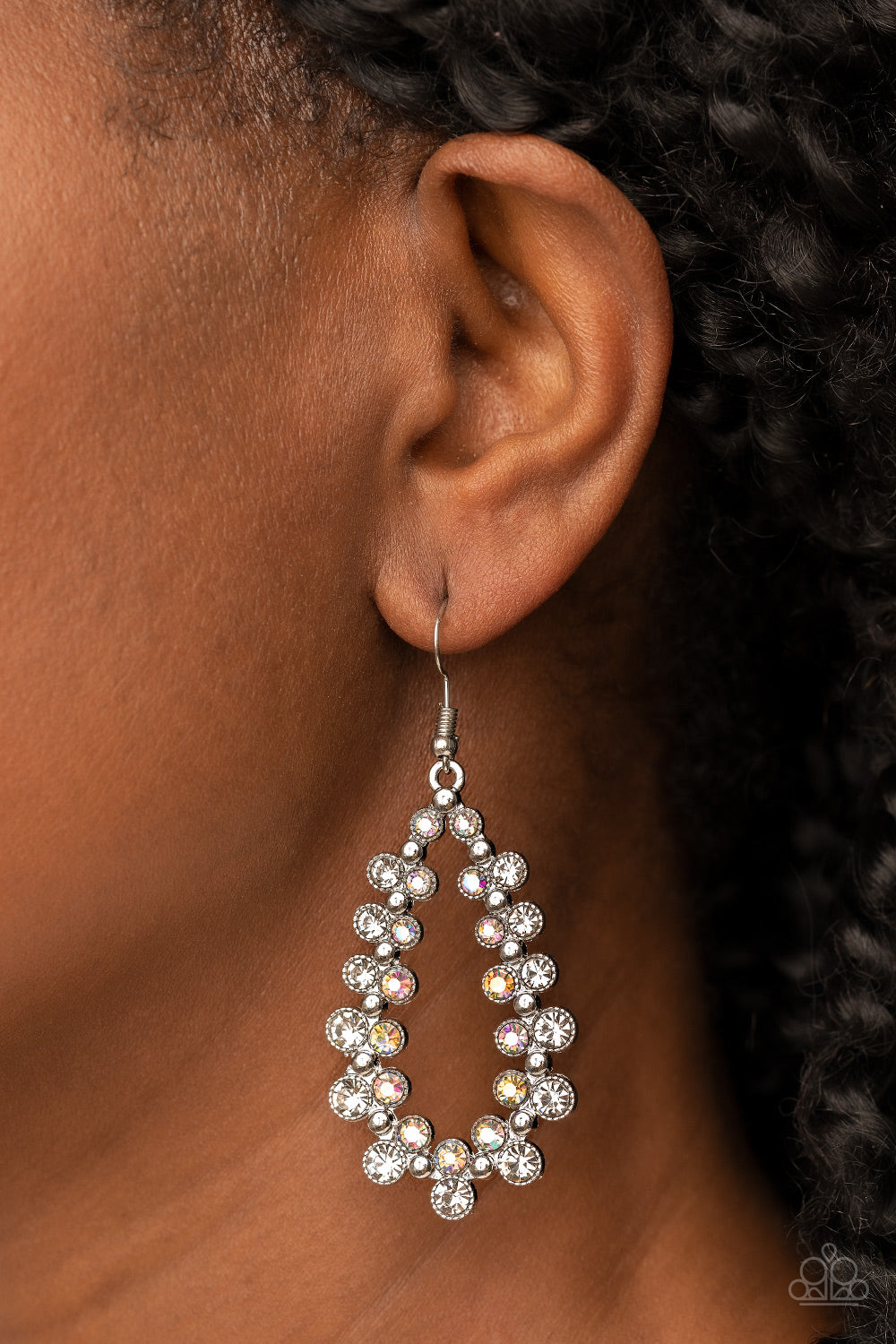 Its About to GLOW Down - White - Paparazzi Earrings