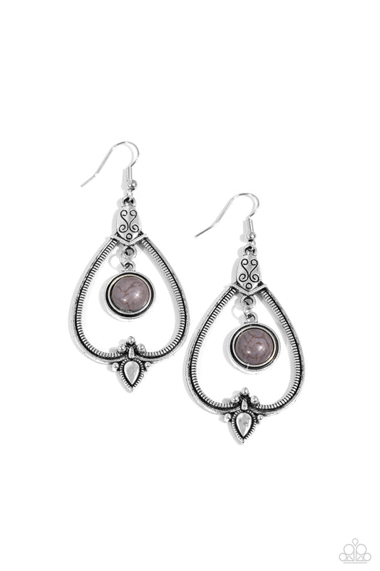 Rocky Mountain Royalty - Silver - Paparazzi Earrings