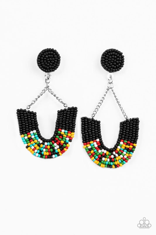 Make it RAINBOW - Black - Paparazzi Earrings