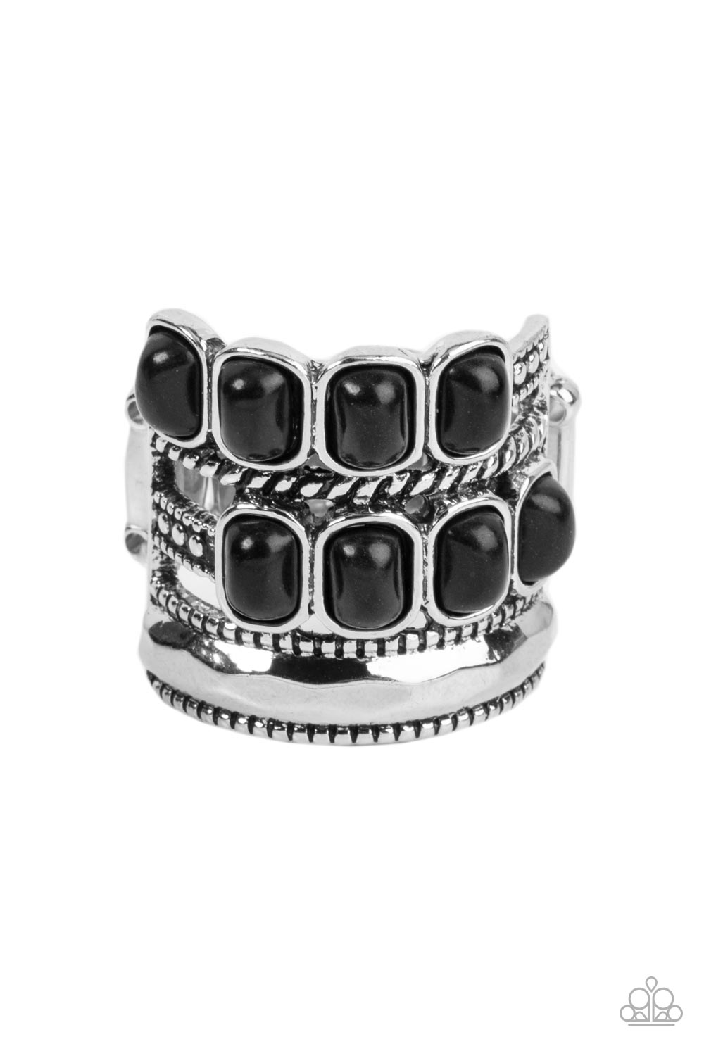 Mojave Monument - Black - Paparazzi Ring