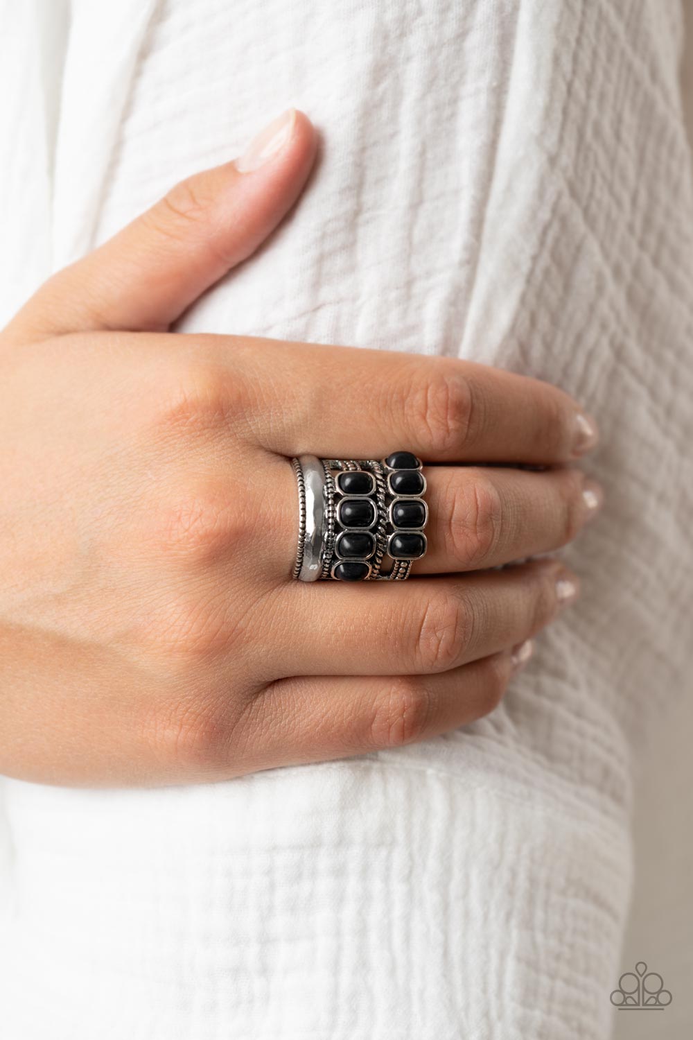 Mojave Monument - Black - Paparazzi Ring