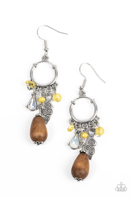 Bountiful Blessings - Yellow - Paparazzi Earrings