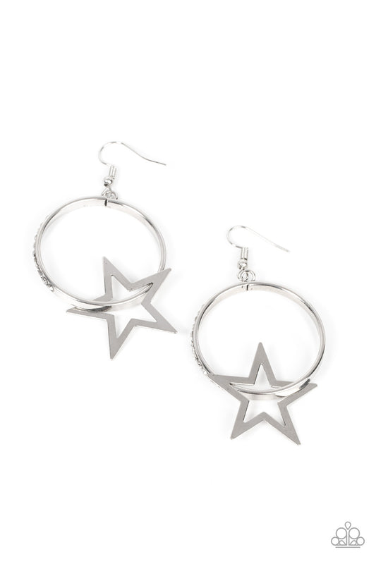 Superstar Showcase - White - Paparazzi Earrings