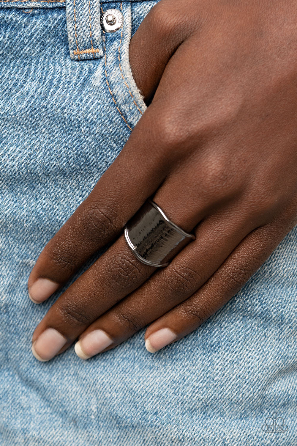 Too Little Too SLATE - Black - Paparazzi Ring