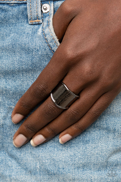 Too Little Too SLATE - Black - Paparazzi Ring