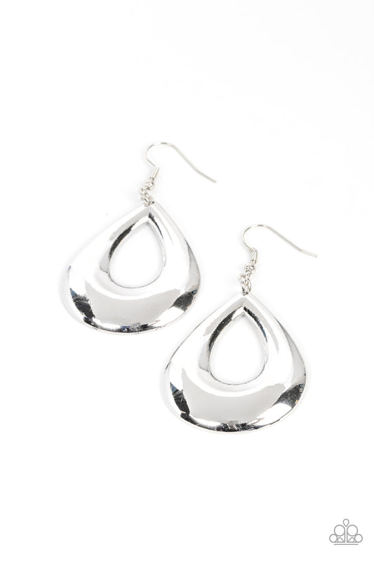 Laid-Back Leisure - Silver - Paparazzi Earrings