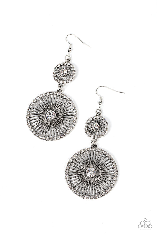 Bring Down the WHEELHOUSE - White - Paparazzi Earrings