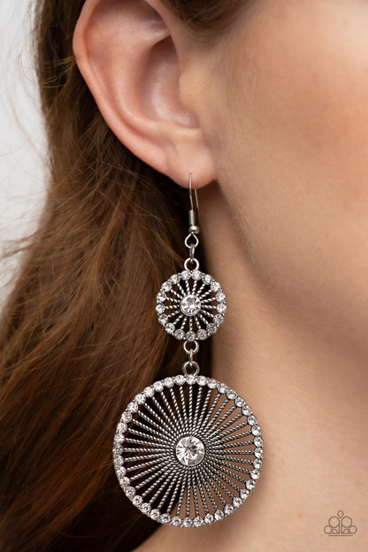 Bring Down the WHEELHOUSE - White - Paparazzi Earrings