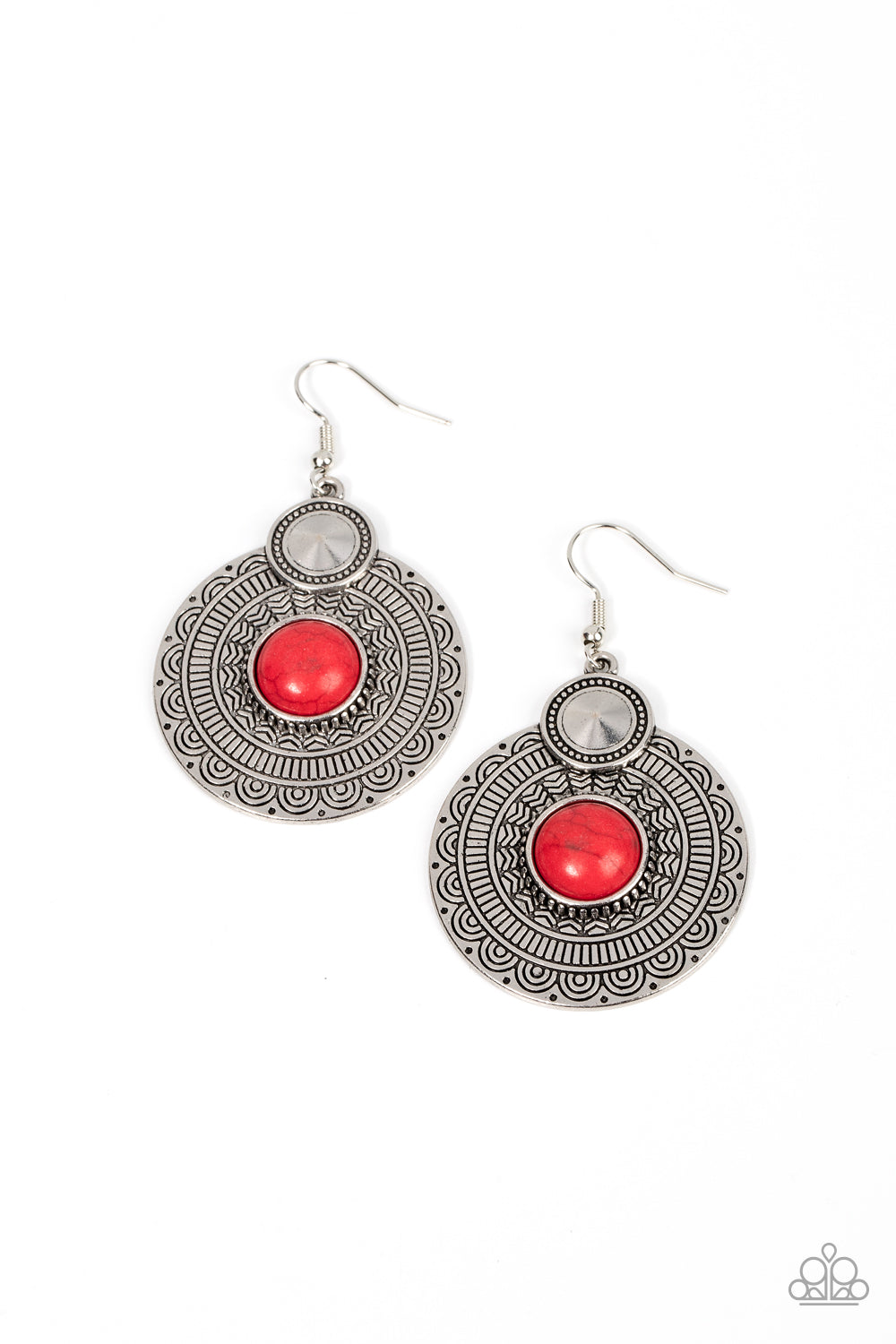 Terra Throwdown - Red - Paparazzzi Earrings