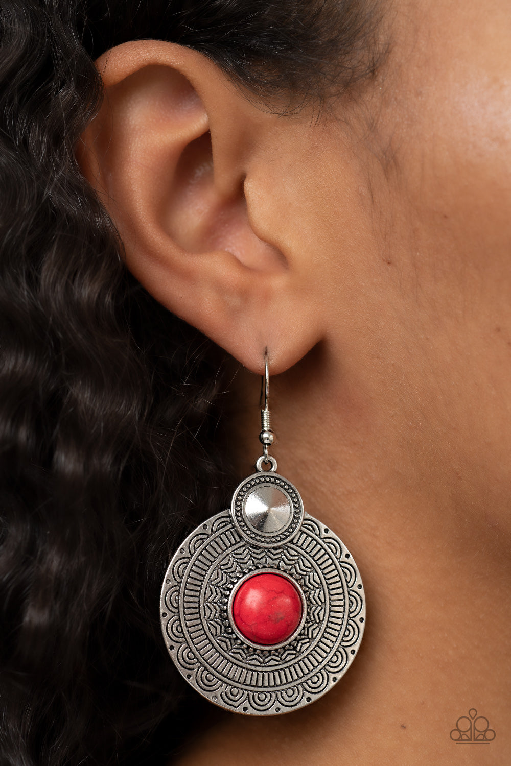 Terra Throwdown - Red - Paparazzzi Earrings
