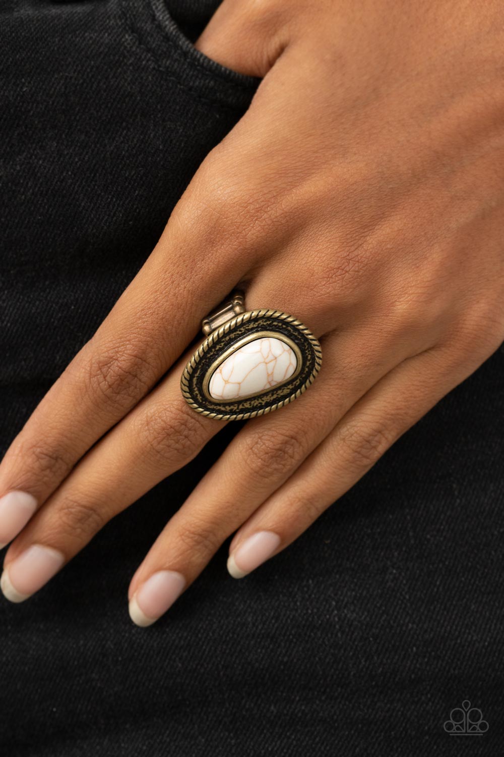 Downtown Desertscape - Brass - Paparazzi Ring