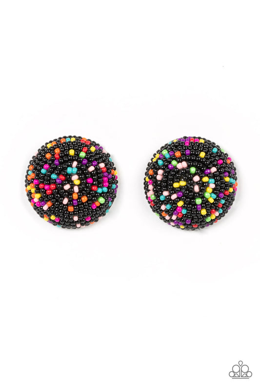 Kaleidoscope Sky - Black - Paparazzi Earrings