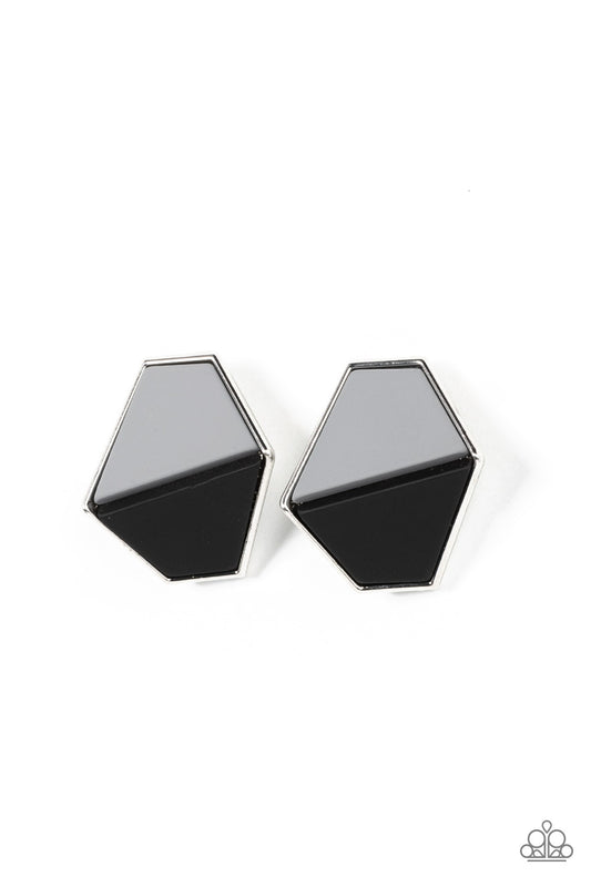 Generically Geometric - Black - Paparazzi Earrings