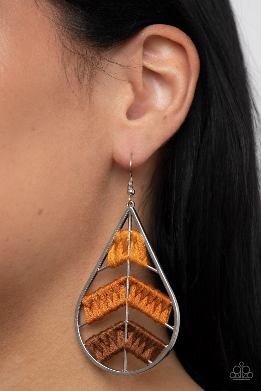 Nice Threads - Orange - Paparazzi Earrings