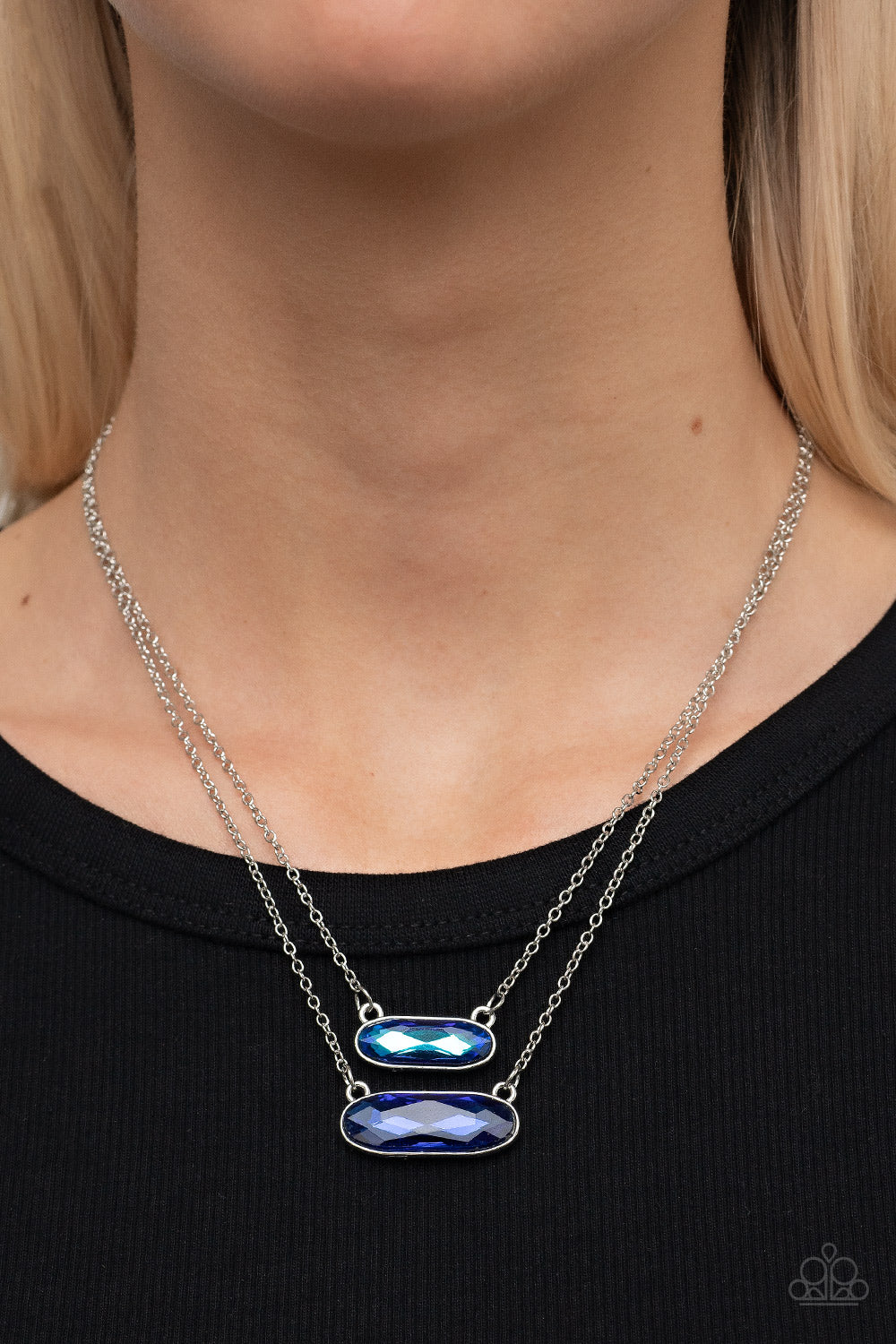 Double Bubble Burst - Blue - Paparazzi Necklace