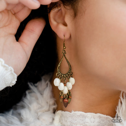 Adobe Air - Brass - Paparazzi Earrings