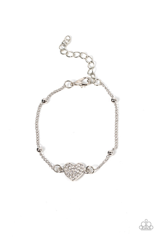 Heartachingly Adorable - White -Paparazzi Bracelet