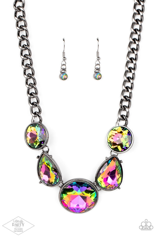 All The Worlds My Stage - Multi - Paparazzi Necklace (Life of the Party Pink Diamond)