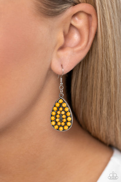 Rural Replica - Yellow - Paparazzi Mini Fish Hook Earrings