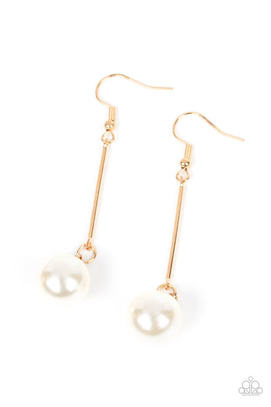 Pearl Redux - Gold - Paparazzi Earrings