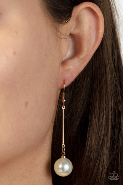 Pearl Redux - Gold - Paparazzi Earrings