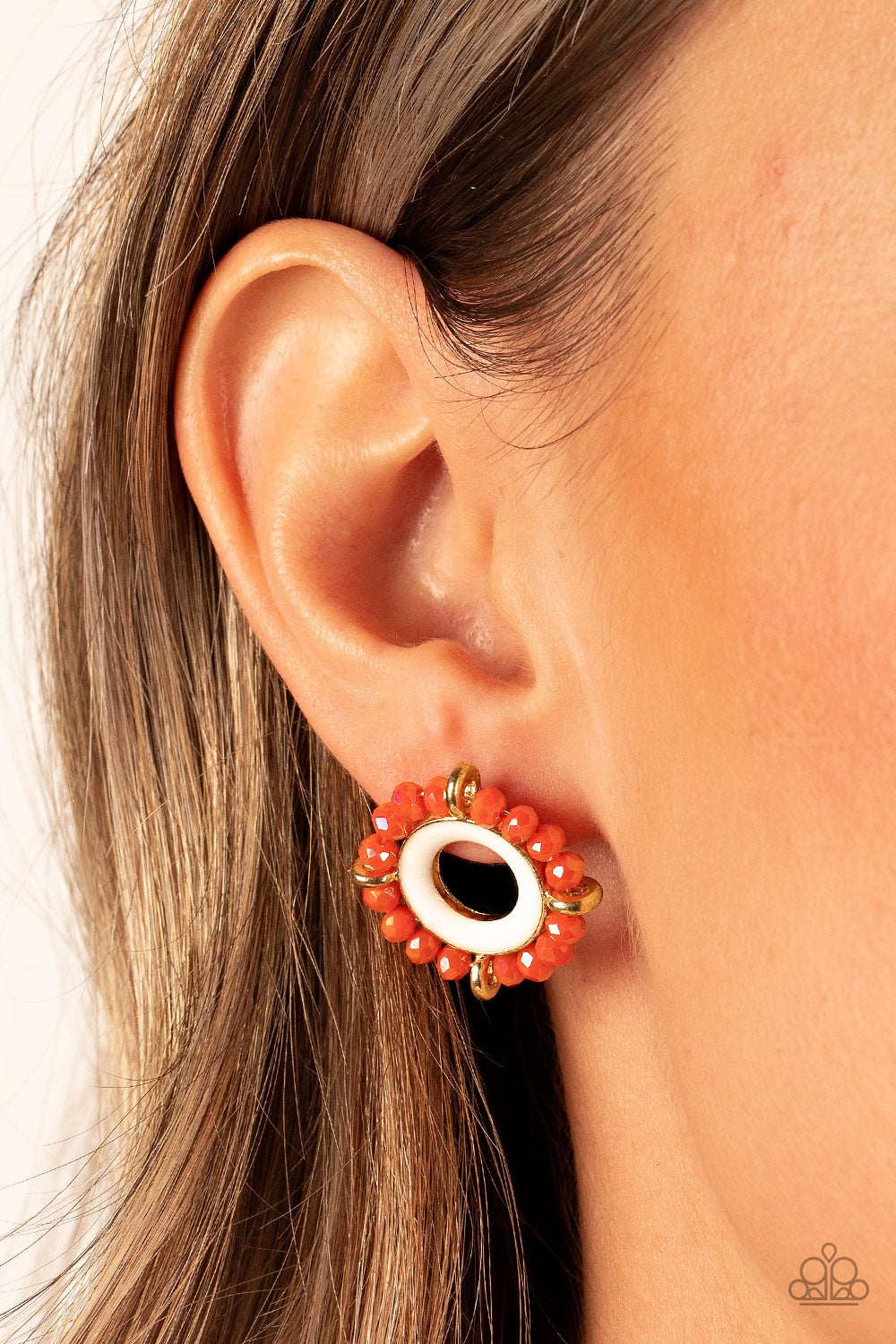 Nautical Notion - Orange - Paparazzi Earrings