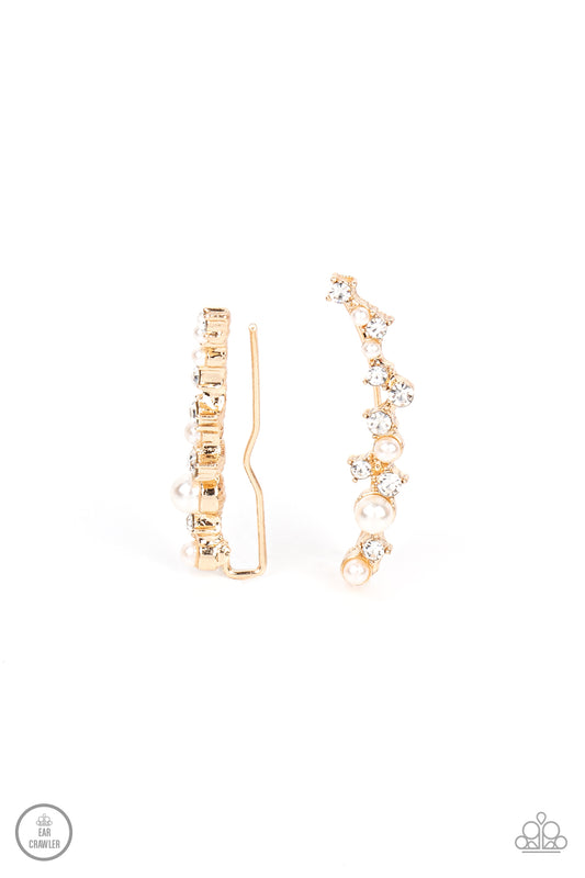 Couture Crawl - Gold - Paparazzi Earrings